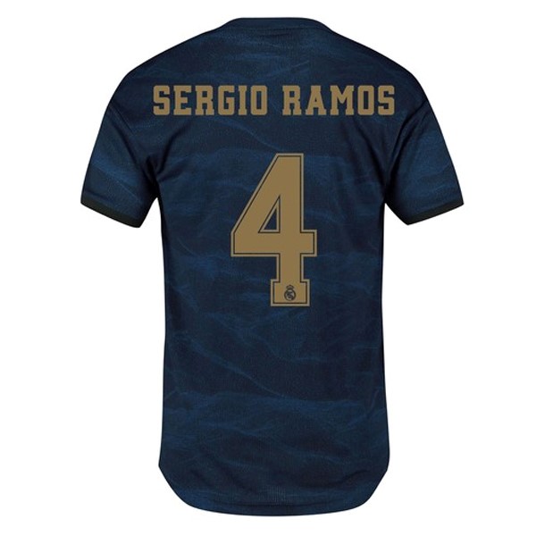 Camiseta Real Madrid NO.4 Sergio Ramos Segunda equipación 2019-2020 Azul